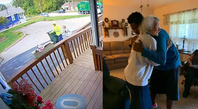 Daughter Installs Camera to Keep Mom Safe, Unwittingly Records Trash Collector’s Kind Deed