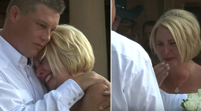 Bride is left speechless at the altar after her husband-to-be reveals he can walk again