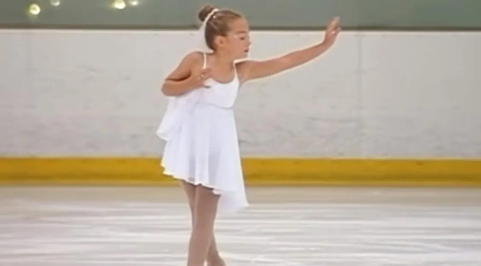 7-year-old skater strikes a pose on the ice before stealing hearts with her marvelous performance