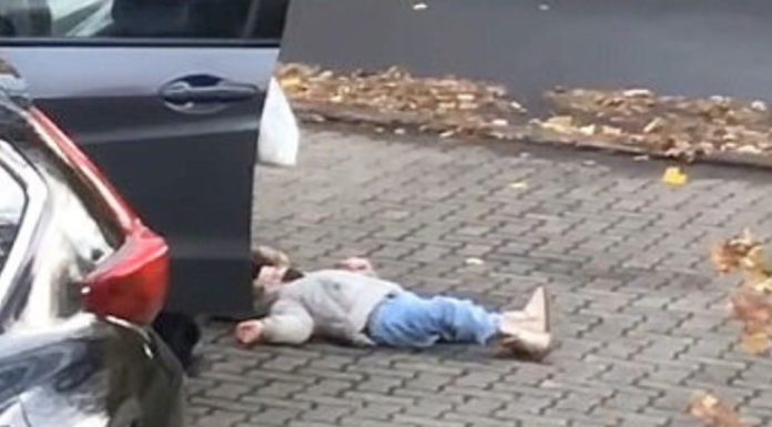 Two-year-old has a tantrum and refuses to get off the ground – Dad handles the situation perfectly