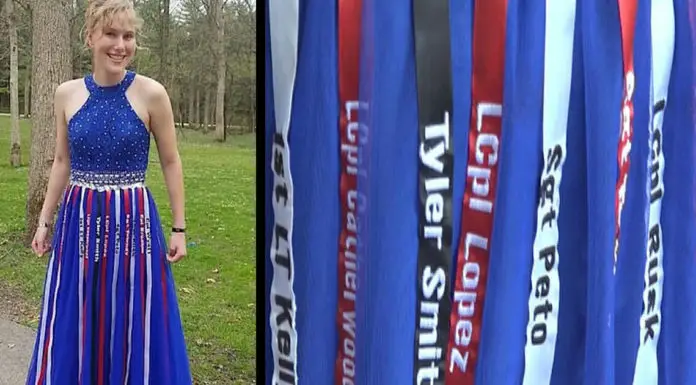 Teen designs her own prom dress and pays tribute to fallen soldiers in the most beautiful way