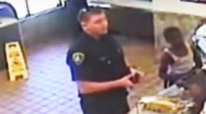 Moments before officer dies, security camera captures his final act of kindness towards a young man