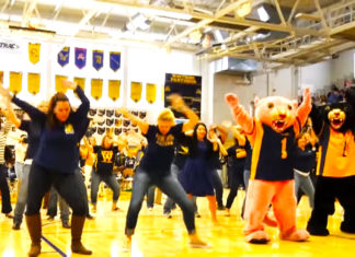 Principal’s speech is “interrupted” when teachers storm the stage to “Uptown Funk”