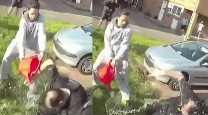 Chilling footage shows cops doused in petrol while crowd shouts “Set them on fire!”