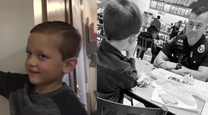 5-year-old boy joins police officer’s table because he believes he feels lonely