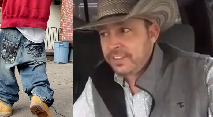 Cowboy has a word or two for a group of young men who wear their pants on their knees