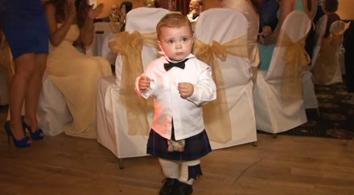 Scottish toddler steals the show at a wedding ceremony with his cute dancing