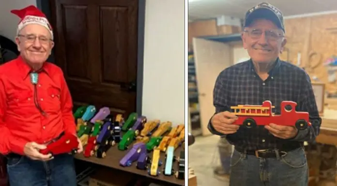 80-year-old veteran makes wooden toys for children in need every Christmas for the last 50 years
