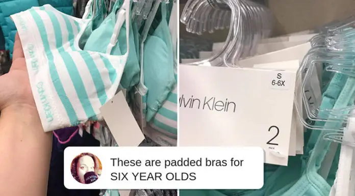 Mother is outraged to find padded bras being sold for six year old girls