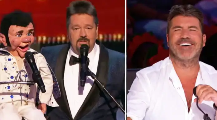Ventriloquist Terry Fator and his puppet Tompkins belt out Elvis’ “Blue Christmas” and they sound incredible