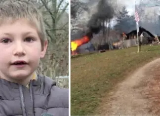 7-year-old boy runs back inside a burning home to save his baby sister