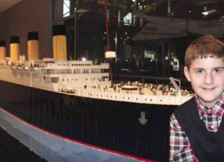 Autistic boy builds the world’s largest Titanic replica using 56,000 Lego bricks