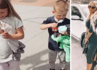 Mom of two justifies wearing designer outfits while her kids wear cheap clothes