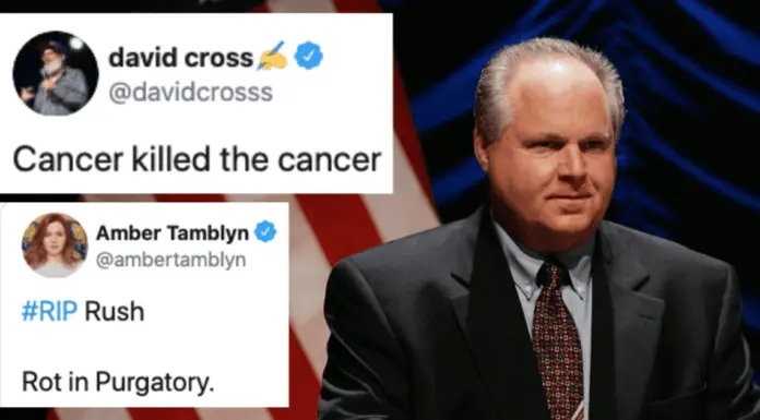 “Rest in Piss” – Twitter is flooded with negative comments following the passing of conservative host Rush Limbaugh