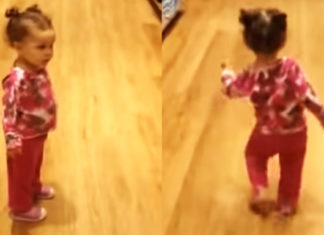 Little girl is “dancing like nobody’s watching” after her mom tells her not to run at the store