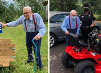 Elderly man’s lawnmower is stolen – anonymous donor buys him a brand new one