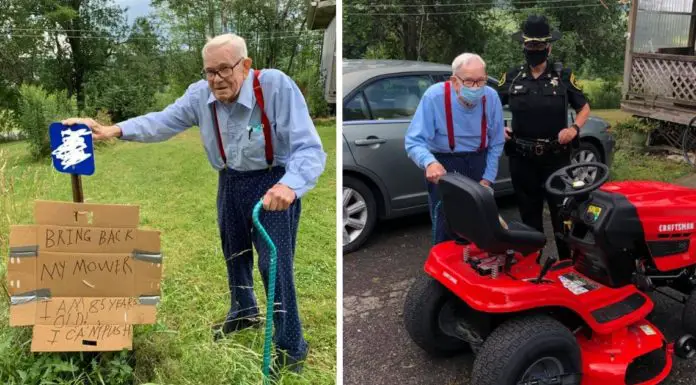 Elderly man’s lawnmower is stolen – anonymous donor buys him a brand new one