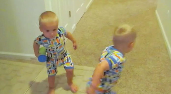Two cute twin boys go right to bed when their mom tells them to