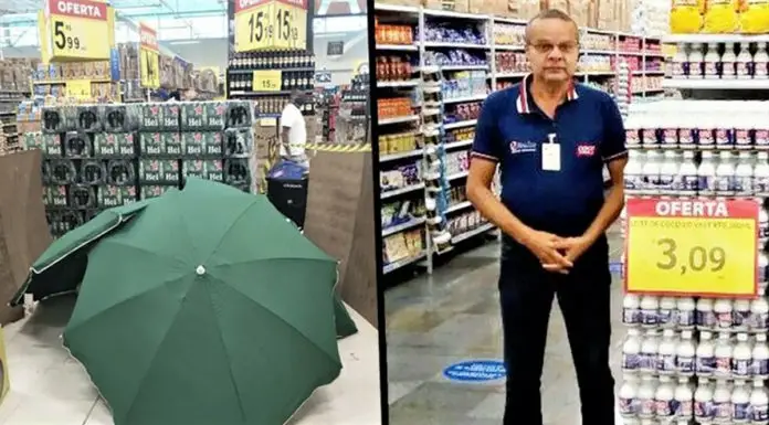 Sales representative dies of heart attack during working hours, store’s employees cover his body with umbrellas in an effort not to close the place