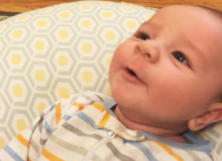 Baby speaks his first word at just 2 months old