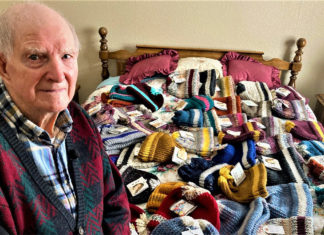 96-year-old WWII veteran weaves 400 hats for the Salvation Army