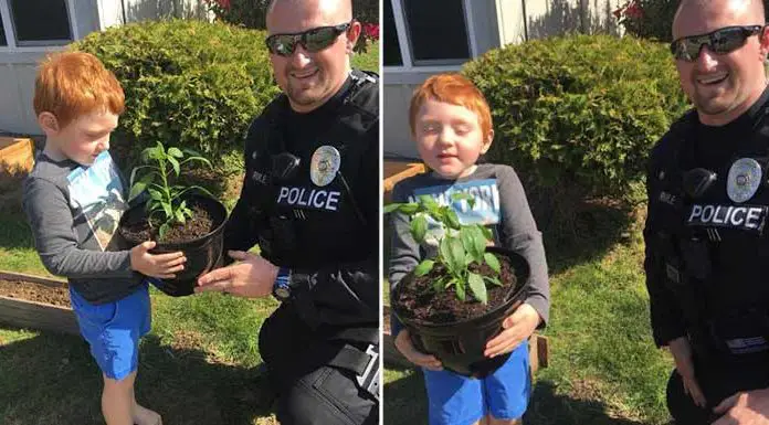 Autistic boy is devastated after his plants get stolen but is sure the cops will help him find them
