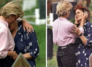 During her trip to Bosnia, her last of that kind, Princess Diana comforted a grieving mother crying over her son’s grave