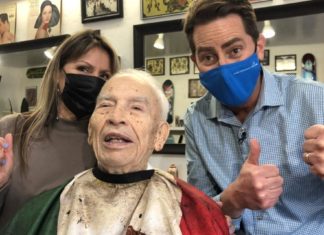 World War II veteran gets a free hair cut on his 100th birthday