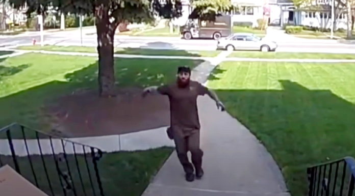 UPS worker saves young boy from being crushed by a huge package