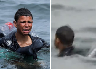 14-year-old migrant boy straps empty water bottles to his body in attempt to stay afloat during ocean crossing