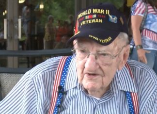WWII veteran celebrates 103rd birthday in the company of family and friend
