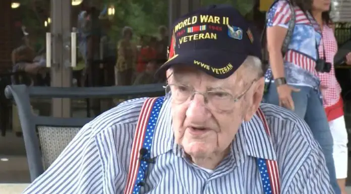 WWII veteran celebrates 103rd birthday in the company of family and friend