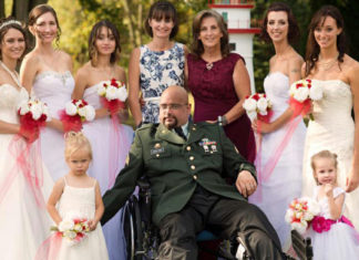 Army veteran with terminal cancer walks his seven daughters down the aisle before dying