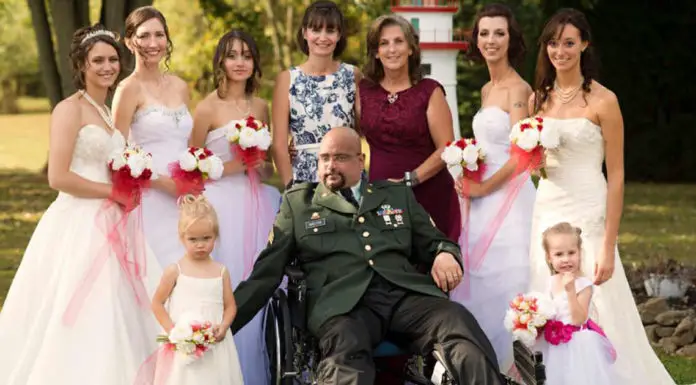 Army veteran with terminal cancer walks his seven daughters down the aisle before dying