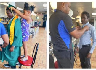 Waffle House employees help coworker attend graduation when he has no clothes or ride