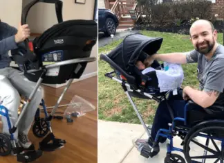 Disabled father couldn’t take newborn son for a walk, a group of students built him a wheelchair-stroller