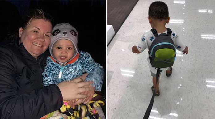Mother who has a backpack leash for her adopted son has a message for those who shame her parenting