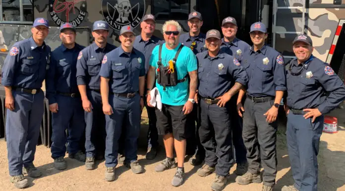 Chef Guy Fieri cooks 2,200 meals for first responders battling the Dixie fire