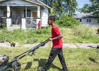 Kid brothers set up a lawn care business during the summer and it’s a huge success