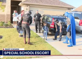 5-year-old boy with a rare condition gets a special escort on his first day of school after mom’s plea goes viral