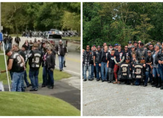 Group of bikers lines up at girl’s lemonade stand after her mom helped them during crash