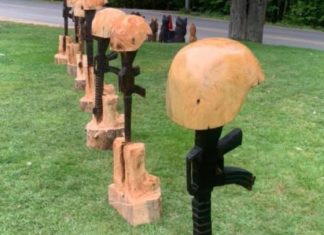 Man hand-carves memorial statues in honor of troops who fell in Afghanistan