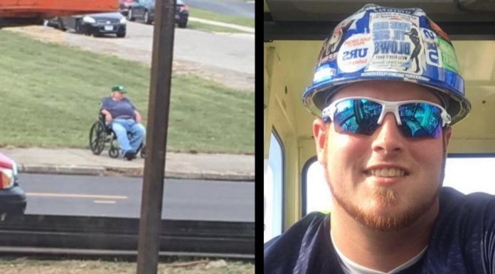 Elderly man in a wheelchair gets outside to watch cranes every day so worker makes him a deal