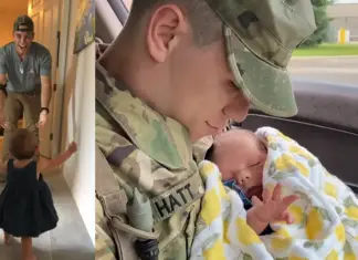 Military dad reunites with daughter after being deployed when she was just 10 days old
