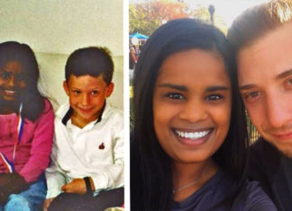 3-year-old promises to marry his childhood sweetheart – 20 years later he pops the question