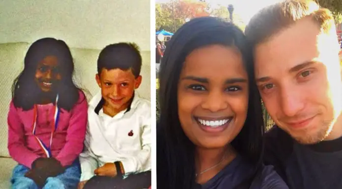 3-year-old promises to marry his childhood sweetheart – 20 years later he pops the question