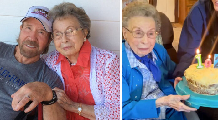 Chuck Norris honors mom as she turns 102 – she worked nights to get her 3 sons out of poverty