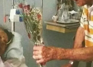 80-year-old man brings his wife breakfast in the nursing home every morning