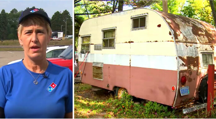 She delivered pizza to rusty trailer for years, but never saw the inside – One peek made a startling discovery