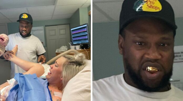 Father’s hilarious reaction to his partner giving birth goes viral